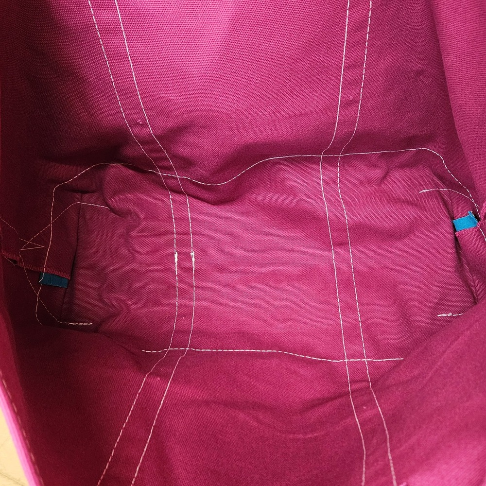 RARE Vintage 22" L.L. Bean Magenta And Teal Canvas Boat And Tote Made In U.S.A - Picture 6 of 9